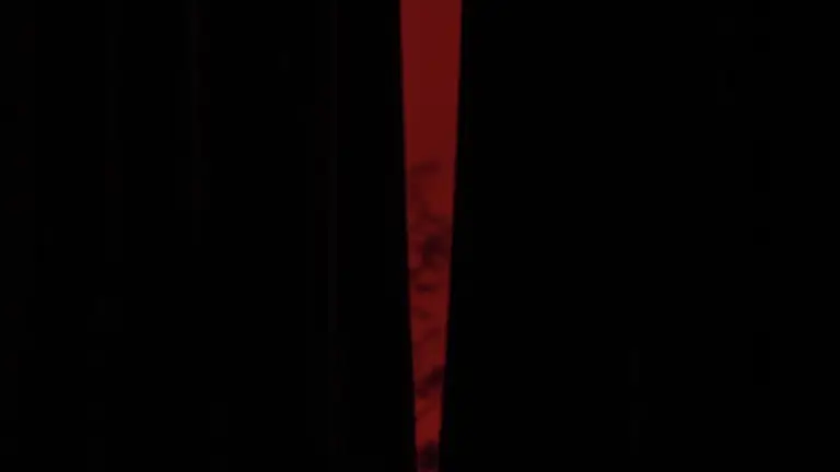A black velvet curtain with a line of red light